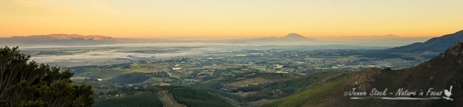 Looking south towards Paarl and Wellington from the top of Du Toitskloof